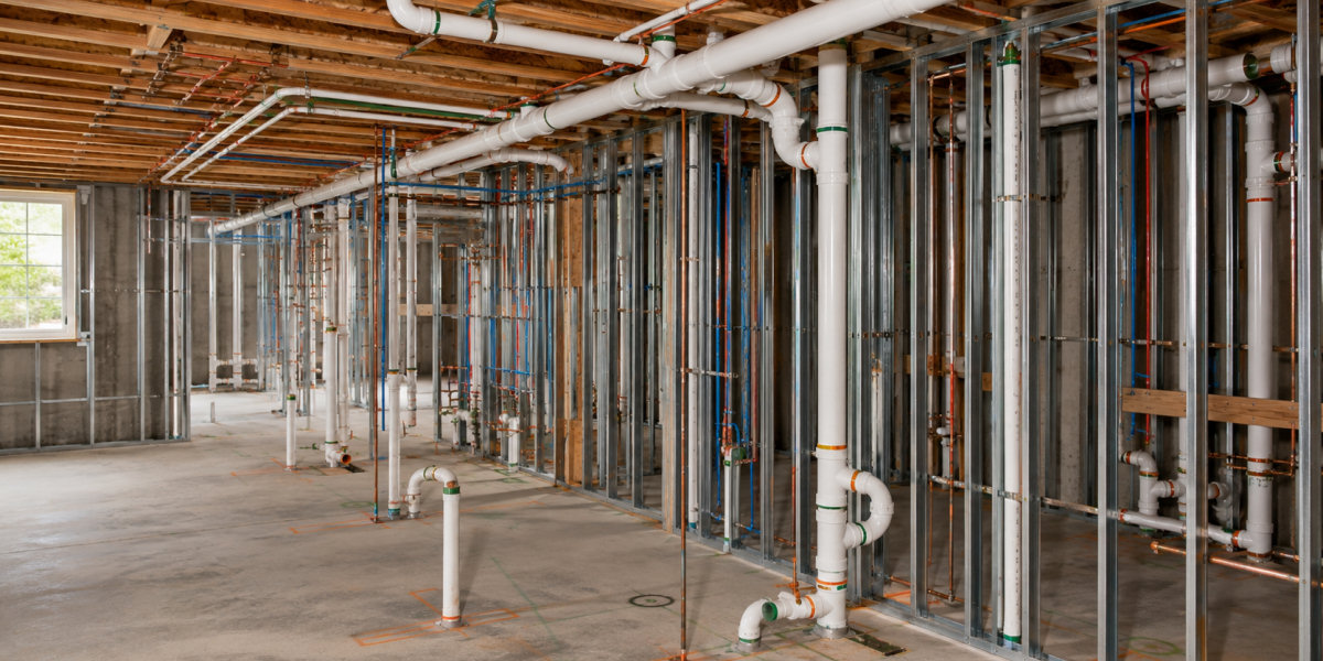 New Construction Water Drain and Vent Piping